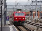 SZU - Re 4/4  456 547 mit Regio bei der einfahrt im Bahnhof Zürich Giesshübel am 24.01.2015