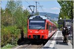 Die zwei neuen Stadler Pendelzüge der Uetlibergbahn Nr 511 und 512 in Schweighof. (29.04.2016)