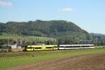 2 THURBO Triebwagen 526 707-5 und 526 785-1 am 5.10.2008 kurz vor der Einfahrt in Etzwilen.
