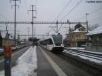 RABe 526 764-6 verlsst am 15.1.2010 Oberwinterthur mit einer leicht verpsteten S29 nach Stein am Rhein.