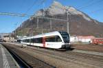 Die Neue S-Bahn St.Gallen(23 Linien)Die Linie S12 im Halbstundentakt zwischen Sargans und Chur.Hier der Thurbo nach Chur bei der Ausfahrt in Sargans.16.12.13