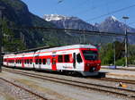 TMR / RegionAlps - Triebwagen RABe 94 85 7525 040-2 im Bahnhof von Martigny am 05.05.2017