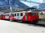 TMR / MO - Triebwagen ABDe 4/4 537 509-2 abgestellt im Bahnhofsareal in Orsiéres am 09.03.2014