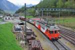 Der ABDe 537 506-8 ist der letzte noch eingesetzte Triebwagen. Doch auch er wird nur noch für Dienstzüge verwendet, Sembrancher, 18.04.2014.