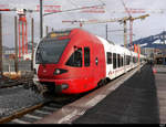 tpf - RABe 527 196 im Provisorischen Bahnhof Bulle am 19.12.2020 ( Bhf Bulle wird Grosszügig umgebaut )