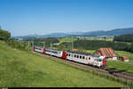 TPF RBDe 567 173 als RE Fribourg - Bulle am 27. Mai 2020 zwischen Neyruz und Cottens.