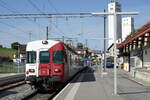 TPF RBDe 567-172-2 auf der Fahrt nach Fribourg anlässlich der Ankunft im Bahnhof Courtepin am 25.