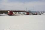 RBDe 567 172-9 verlsst am 13.2.10 Romont in Richtung Bulle.