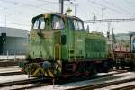 Diesellok der Normalspurigen tpf ( GFM ) Tm 3/3 837 084 mit einem Blauen L im Bahnhof von Bulle am 05.06.2006