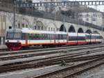 RVT / trn - Pendelzug mit dem Steuerwagen ABt 205 dem Jumbo Personenwagen B 302  und dem Triebwagen RBDe 4/4 317 .. Abgestellt im Bahnhof von Neuchatel am 03.01.2008