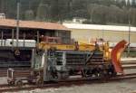 Schnnepflug X 103 im Bahnhofsareal von Les Ponts de Martel im September 1990