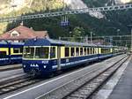 Ankunft des Regio von Lauterbrunnen in Zweilütschinen am 29.7.18, mit dem ABt 415 und B 262 astelle eines 2.