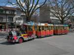 Strasseneisenbahn in Interlaken. Die Aufnahme stammt vom 18.04.2013.