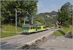 Der TPC BVB Beh 4/8 92 hat den (auf der Strasse liegenden) Bahnhof von La Barboleuse verlassen und fährt Talwärts in Richtung Bex.

24. August 2021