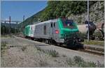 Die SNCF BB 27067 hat den im Hintergrund zu sehenden  Spaghetti -Zug nachgeschoben und macht sich nun bereit in Vallorbe den Gegenzug zu übernehmen.