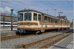 Der AL Regionalzug R 323 ist von Leysin in Aigle angekommen und wartet nun auf die Rückfahrt nach Leysin.