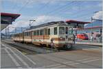 Der AL Regionalzug R 323 ist von Leysin in Aigle angekommen und wartet nun auf die Rückfahrt nach Leysin.