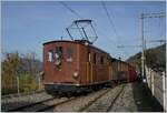Die BOB HGe 3/3 29 der Blonay-Chamby Bahn erreicht mit ihrem Museumszug den Bahnhof von Chamby.

29. Oktober 2022