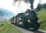 Dampfzug nach Gletsch  am 17.8.2014, oberhalb von Oberwald.