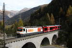 RhB Ge 4/4 III 641  COOP  auf der  Albula-Bahn  unterhalb von Preda am 21.