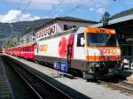 RhB - Ge 4/4 641 mit Personenzug in Klosters am 07.05.2015
