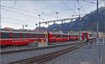 Panoramawagen Bernina Express und Glacier Express in Chur Gbf.