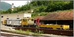 Tm 2/2 95 und Xk9359 sowie Wagen der Gleisunterhaltsfirme Sersa im Depot Sand in Chur. (22.05.2020)