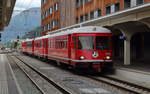 Steuerwagen ABt 1713 wartet zusammen mit einem weiteren Steuerwagen, einem Mittelwagen und Be 4/4 511 auf die Bereitstellung für die Fahrt als Regio Express nach Klosters Platz in Davos Platz.