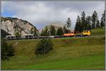 Dienstzug mit Tm 2/2 83 und 119 oberhalb Bergün.