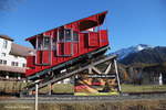 Bahnmuseum Albula in Bergün.Ein Wagen der Standseilbahn Engelberg.An diesem Platz stand die Ge6/6 I 407 vorher jahrelang.31.10.17