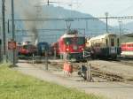 Morgenstimmung in Landquart.Da hinten dampft es schon mchtig! Zwei Dampfloks machen sich fr einen Extrazug bereit.10.06.07