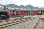 125 Jahre Rhätische Bahn.Tag der offenen Tür in Landquart.Blick auf den Rundschuppen in der HW Landquart.10.05.14