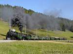 Doppeltraktion hinauf nach Davos-Wolfgang mit G 4/5 108  Engiadina  mit groen Schneepflug und mit G 4/5 107  Albula  am 16. September 2007.