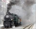 Am Abend fahren Ge 6/6 I 414 und G 4/5 107 gemeinsam ins Depot nach Landquart und nebeln nochmals den Bahnhof Chur ein. (24.05.2008)