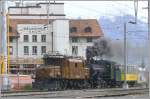 berfuhrzug 9518 von Landquart nach Chur mit Ge 6/6 I 414, G 4/5 107  Albula  und der 4-achsige Aussichtswagen.
