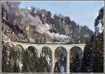 Davoser Rundfahrt mit G 4/5 107  Albula  auf dem Landwasserviadukt.