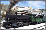 G 4/5 107  Albula  mit dem Extrazug  Cla Ferrovia  nach Sils im Domleschg beim Zwischenhalt in Thusis. (21.04.2013)