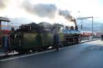 125 Rhätische Bahn,Dampfextrazug mit G4/5 108  Engiadina (SLM 1906)nach Disentis/Muster kurz vor der Abfahrt in Landquart.23.02.14