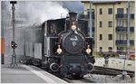 UNESCO Welterbetag bei der RhB. Lok G 3/4  Heidi  ist bereit für die Pendelfahrten zwischen Samedan und Pontresina. Samedan. (12.06.2016)