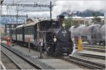 UNESCO Welterbetag bei der RhB. Lok G 3/4  Heidi  ist bereit für die Pendelfahrten zwischen Samedan und Pontresina. Samedan. (12.06.2016)