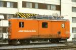 RhB - Xm 2/2 9915 am 02.10.1990 in Davos Platz - Turmtriebwagen 2-achsig - Baujahr 1958 - PAG/RhB/MFO/Sr - 110 KW - Gewicht 22,00t - LP 8,70m - zulssige Geschwindigkeit 55/60geschleppt km/h -