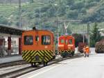 Im Bahnhof von Tirano im Juni 2009 bedienen diese Rangierloks den Bernina Express.