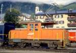 RhB - Ge 3/3 214 am 09.09.1994 in SAMEDAN - Thyristorgesteuerte RANGIERLOK - bernahme 27.06.1984 - RACO/BBC -  Gewicht 33,00t - 425 KW - LP 8,64m - zulssige Geschwindigkeit 40 km/h - 60 km/h