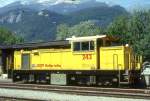 RhB - Gmf 4/4 243 am 26.06.1995 in UNTERVAZ - Baudienst-Diesel-LOKOMOTIVE - bernahme 07.08.1991 - GMEINDER5697/KAELBLE - 559 KW - Gewicht 50,00t - LP 11,70m - zulssige Geschwindigkeit 60 km/h - ab