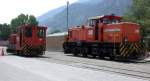 Gm 4/4 241 und Tm 2/2 93 warten in Untervaz auf ihre nchsten Einstze, (03.07.2006)