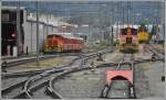 Gm 3/3 231 und Te 2/2 88 rangieren gemeinsam in Landquart. (16.08.2012)