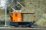 RhB - Te 2/2 71 am 02.03.1998 in Filisur - elektrischer Rangiertraktor - bernahme: 05.08.1946 - SLM3924/SAAS - 100 KW - Gewicht 13,00t - LP 6,05m - zulssige Geschwindigkeit 30/55geschleppt km/h -