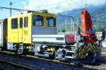 RhB - Tm 2/2 93 am 28.02.1998 in Landquart - Diesel-Traktor - Baujahr 1971 bernahme: 05.08.1981 - SCHMA3311/Deutz - 162KW - Fahrzeuggewicht 21,00t - LP 5,50m - zulssige Geschwindigkeit