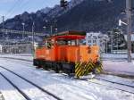 RhB - Rangierlok Ge 3/3 215 im Bahnhofsareal in Chur am 02.01.2015