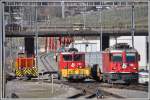 Gm 4/4 241, Ge 6/6 II 703  St.Moritz  und Ge 4/4 II 626  Malans  in Untervaz-Trimmis.